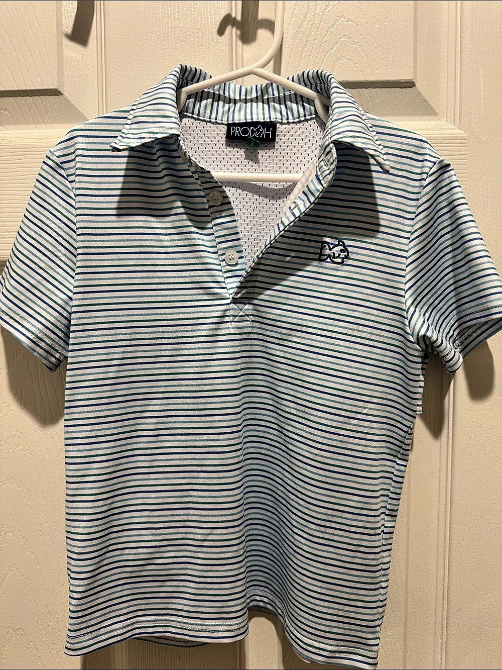 PRODOH Striped Polo Shirt in Blue & White